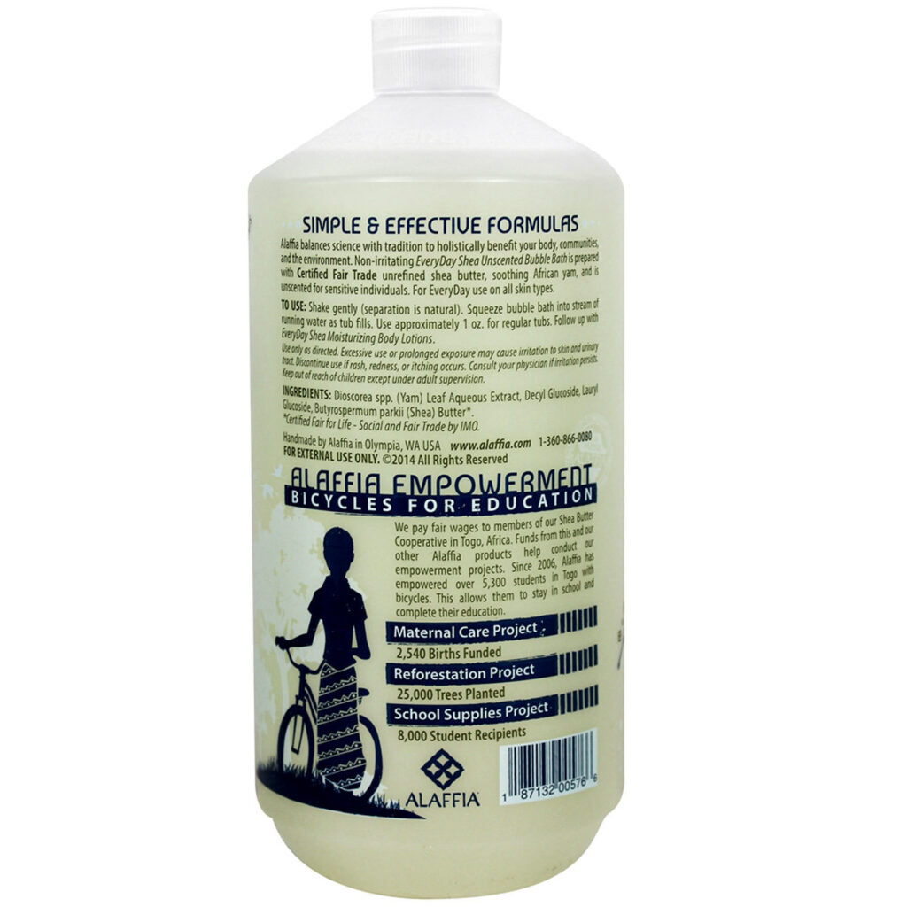 Alaffia Manteiga de Karité para Banho Espumante - Sem Sabor 946ml - Imagem 2