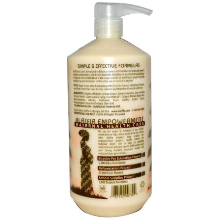 Alaffia, Condicionador de Cabelo para cabelos secos - Hidratação puramente de coco - 950mL - Image 2