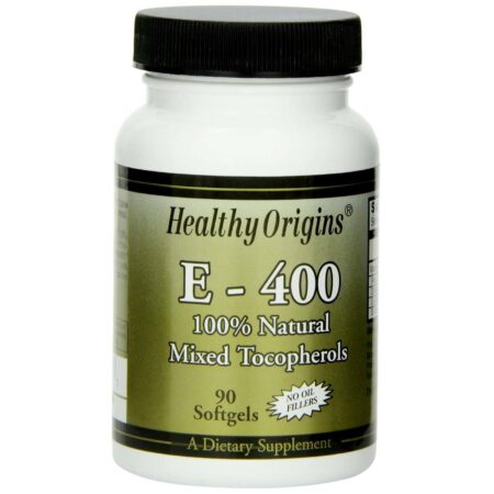 Healthy Origins, Vitamina E - 400 IU Tocoferóis Mistos - 90 Cápsulas em Gel