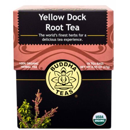 Buddha Teas, Yellow Dock Raíz - Chá de ervas - 18 Sacos