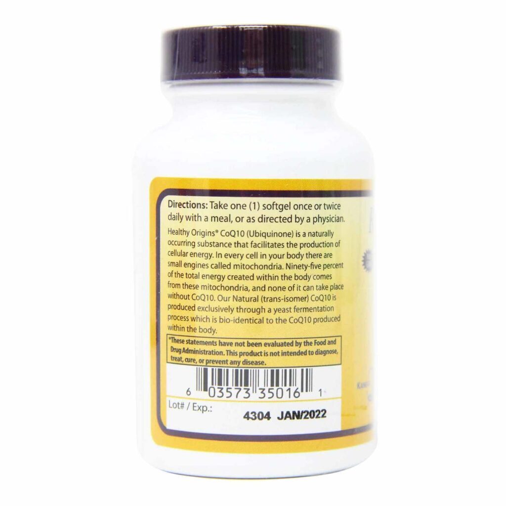 Healthy Origins CoQ10 100 mg - 60 Cápsulas em Gel: Energia Celular e Saúde Cardiovascular - Imagem 2