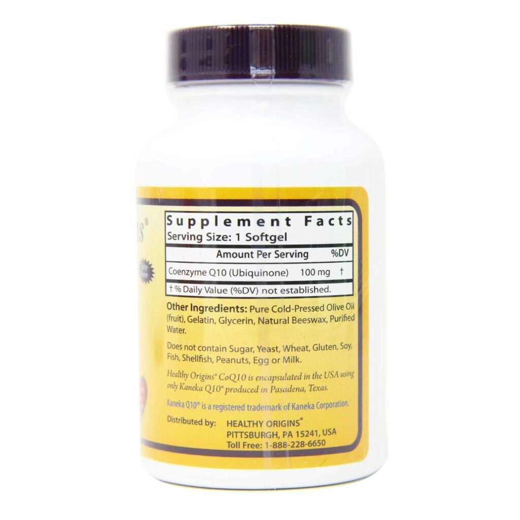 Healthy Origins CoQ10 100 mg - 60 Cápsulas em Gel: Energia Celular e Saúde Cardiovascular - Imagem 3
