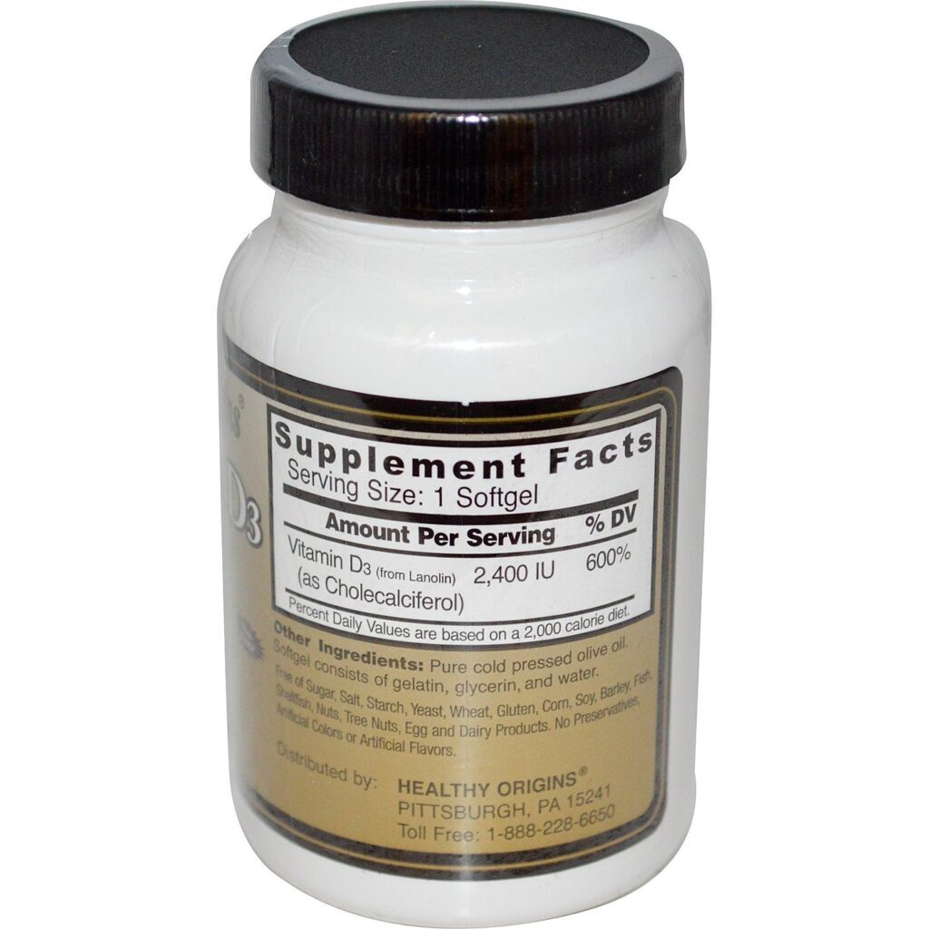 Healthy Origins Vitamina D-3 2400 UI (120 Géis) para Imunidade e Saúde Óssea no Brasil - Imagem 2