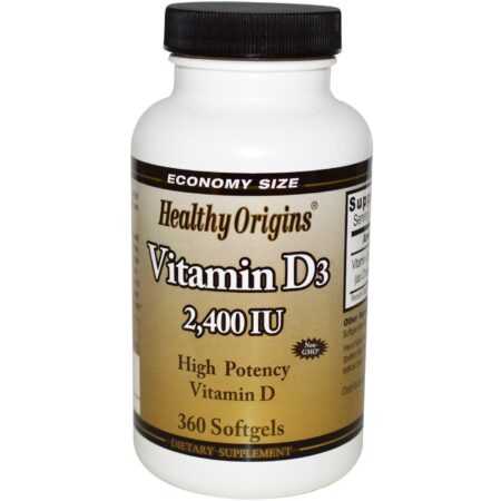 Healthy Origins Vitamina D-3 2400 UI 360 Cápsula em gel