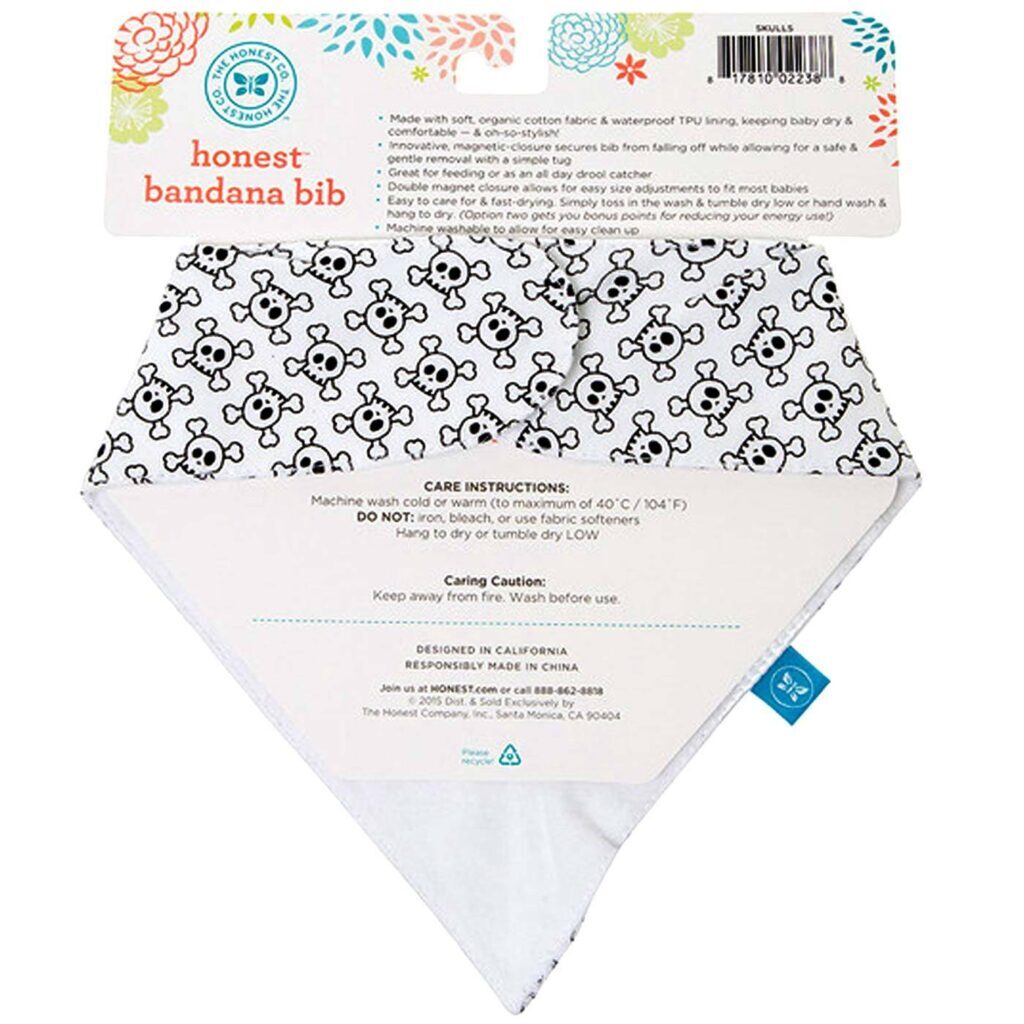 Babadores Bandana The Honest Company Crânios - Bebê e Criança Pequena, 2 Unidades - Imagem 2