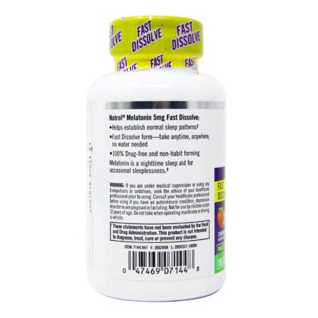 Natrol Melatonina, morango - 5 mg - 150 Tabletes de dissolução rápida - Image 2