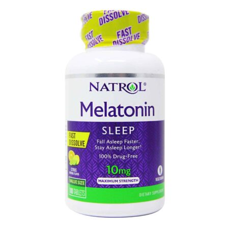 Natrol Melatonina, Mistura de frutas cítricas - 10 mg - 100 Tabletes de Dissolução Rápida