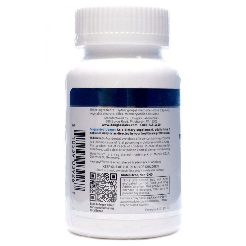 Douglas Labs Fórmula Multivitamínica Pré-Natal - 60 Cápsulas Vegetarianas - Imagem 3