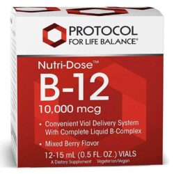Protocol Nutri-Dose B-12 Baga Mista 10.000 mcg: Energia e Bem-Estar em 12 Frascos de 15ml