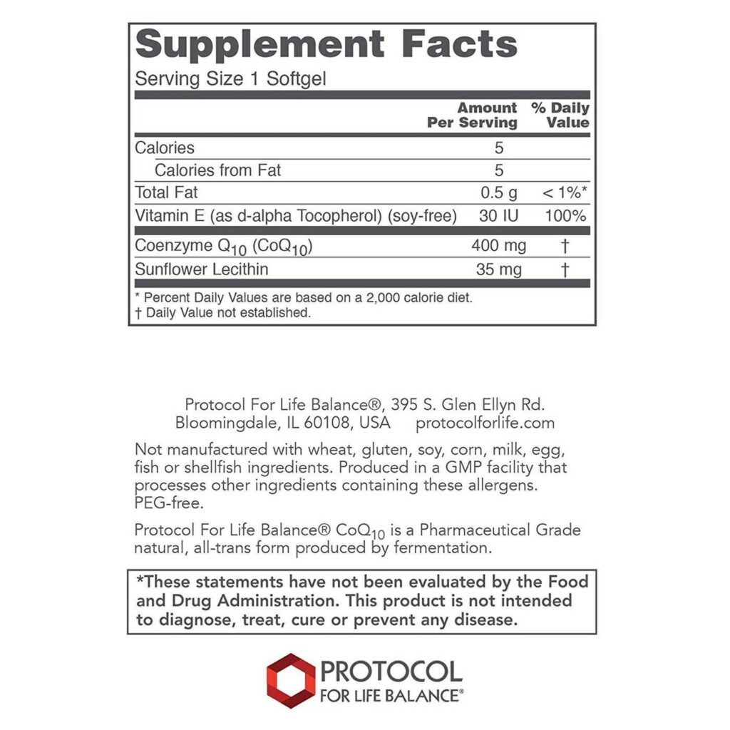 Protocol for Life Balance CoQ10 400 mg - 60 Cápsulas em Gel: Energia e Saúde Cardiovascular no Brasil - Imagem 2