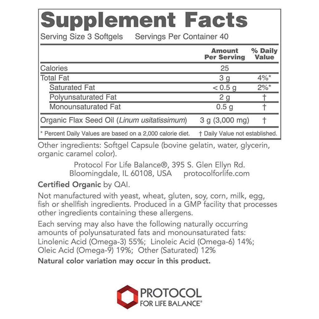 Protocol for Life Balance Óleo de Linhaça 1000 mg - 120 Cápsulas: Saúde e Bem-Estar para Você - Imagem 2