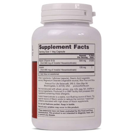 Protocol for Life Balance Niacina sem flush - 500 mg - 90 Cápsulas Vegetarianas - Image 2