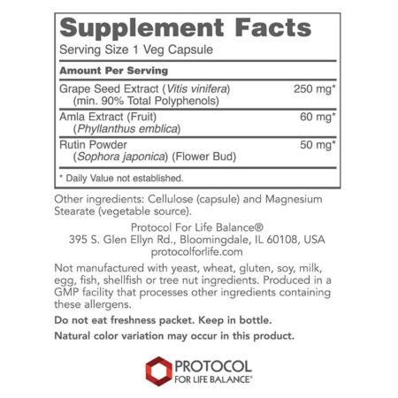 Protocol for Life Balance, OPC de Semente de Uva - 250 mg - 90 Cápsulas Vegetarianas - Image 2