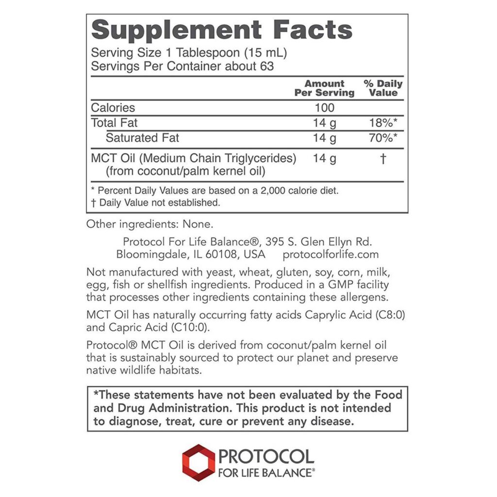 Protocol for Life Balance Óleo MCT Puro 946ml - Energia e Foco para o Seu Dia - Imagem 2