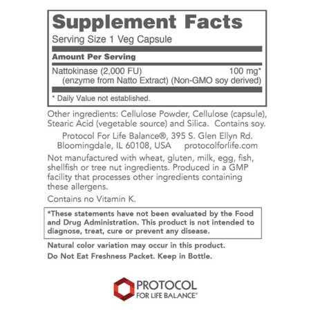 Protocol for Life Balance Nattokinase - 100 mg - 60 Cápsulas Veg - Image 2