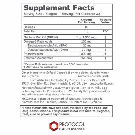 Protocol for Life Balance, Óleo de Krill Neptune 500 mg - 60 Cápsulas em Gel - Image 2