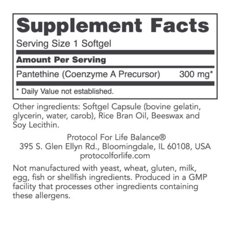 Protocol for Life Balance Pantetina - 300 mg - 60 cápsulas - Image 2