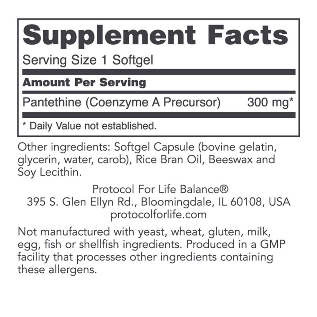 Protocol for Life Balance Pantetina - 300 mg - 60 Cápsulas: Energia e Metabolismo - Imagem 2