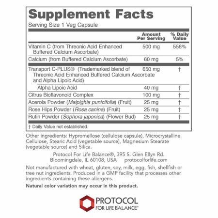 Protocol for Life Balance ProtoSorb C 500 - 500 mg - 100 Cápsulas Vegetarianas - Image 2