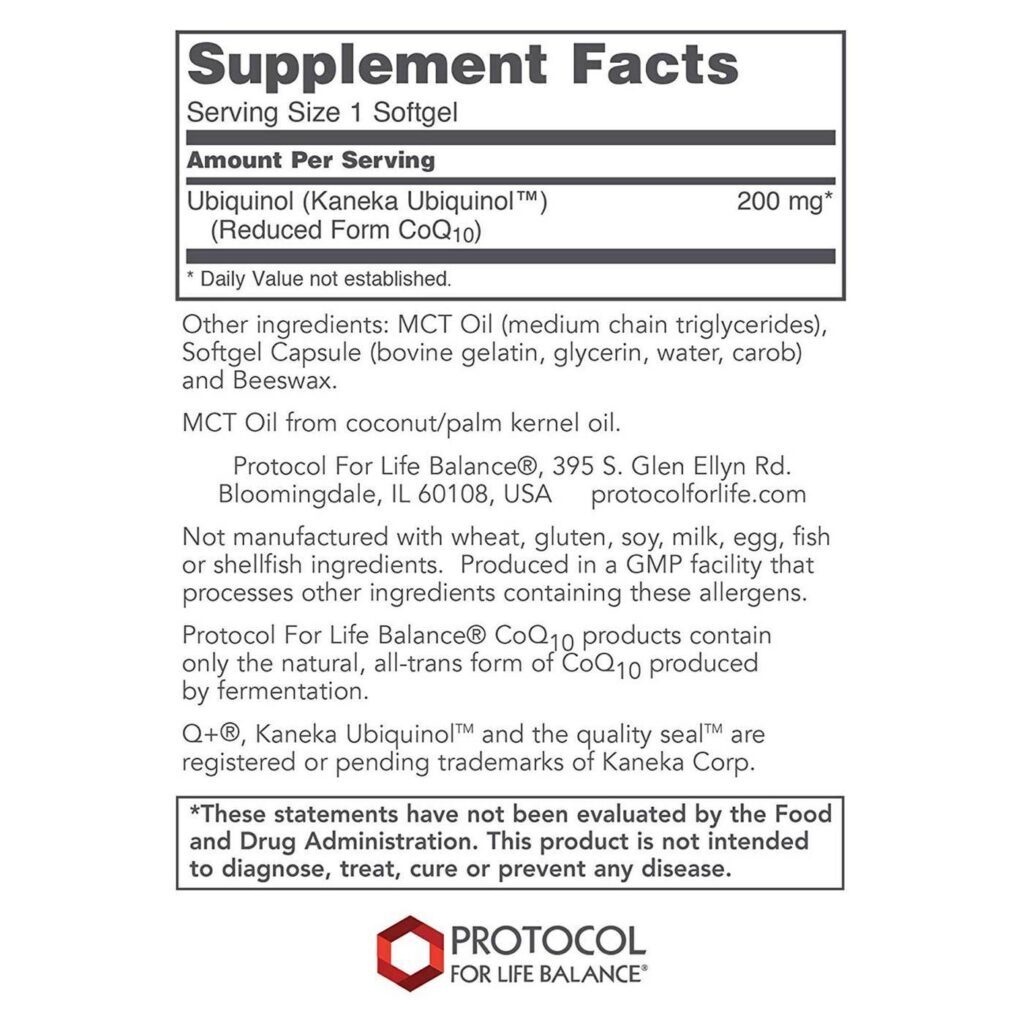 Protocol for Life Balance Ubiquinol 200 mg - 60 Cápsulas em Gel: Potência e Antioxidante Essencial para sua Saúde - Imagem 2