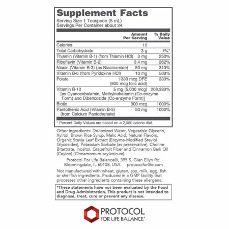 Protocol for Life Balance, Vitamina B-12 Líquida 5.000 mcg - 4 fl. oz. (118 mL) - Image 2