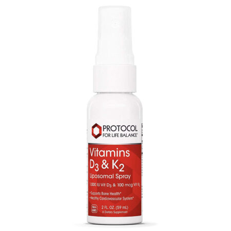 Protocol for Life Balance, Spray Liposomal Vitaminas D-3 e K-2 - 59 ml (2 fl oz)