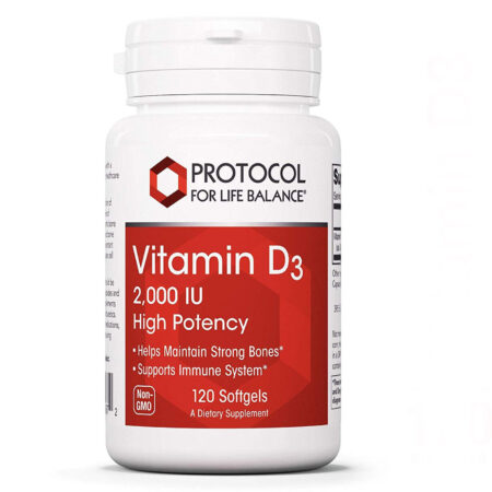 Protocol for Life Balance Vitamina D3 de alta potência - 2.000 UI - 120 cápsulas