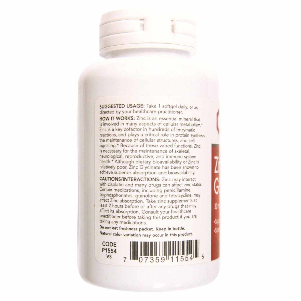 Protocol for Life Balance Glicinato de Zinco 30 mg - 120 Cápsulas em Gel: Saúde Imunológica e Bem-Estar - Imagem 3