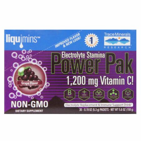 Trace Minerals Research Electrolyte Stamina Power Pak, Concord Grape - 32 packets