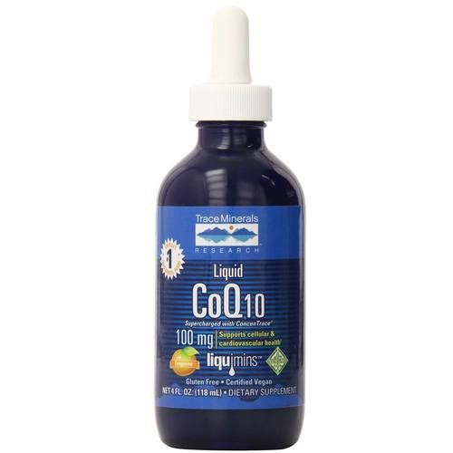 Trace Minerals Research CoQ10 Líquido 100 mg Sabor Tangerina - 118 ml (4 oz)