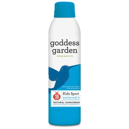 Goddess Garden Kid's Sport Natural Protetor Solar, SPF 30 - 6 oz Continuous Spray