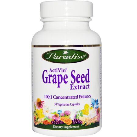 Paradise Ervas ActiVin Grape Seed Extract - 30 Cápsulas Vegetarianas