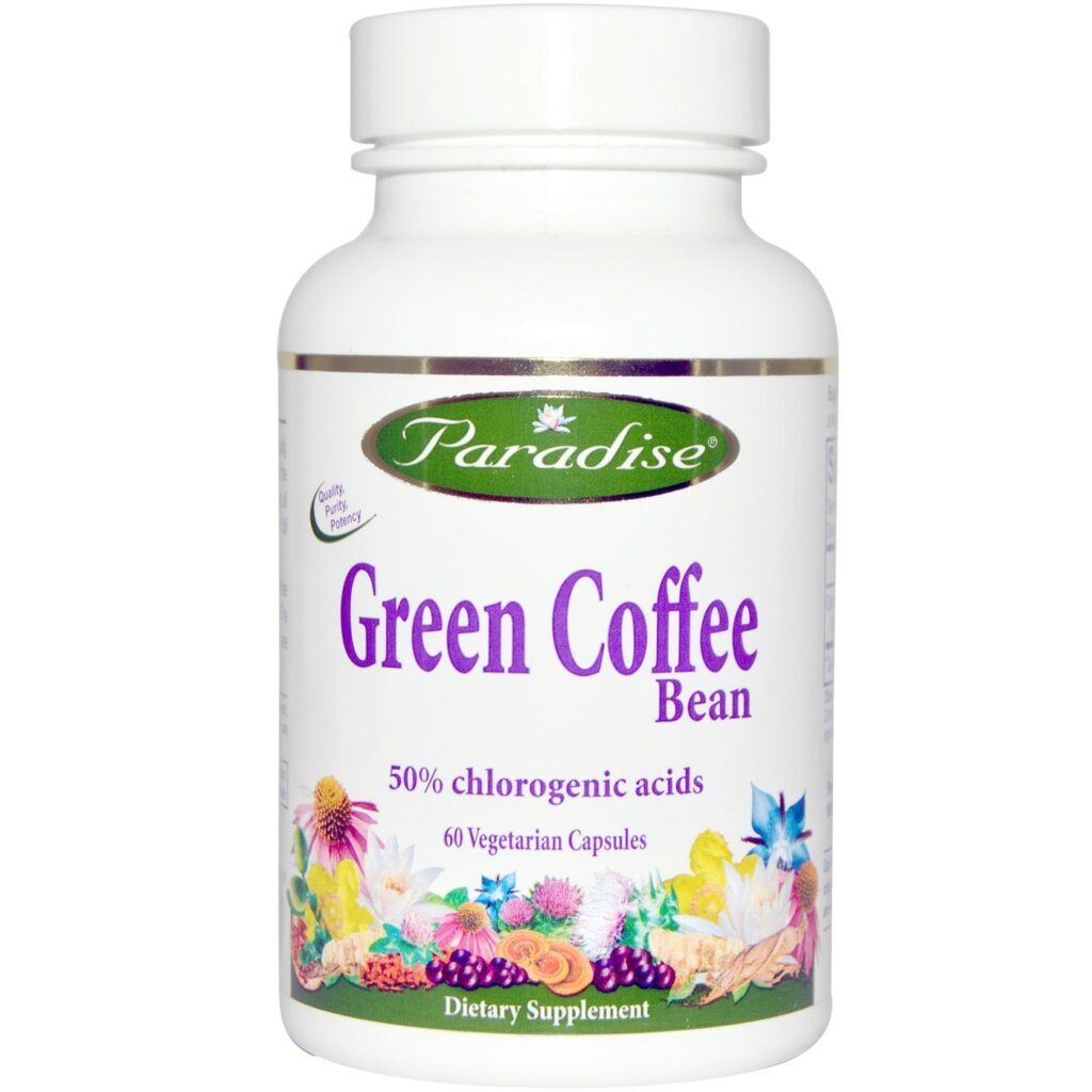 Paradise Ervas Green Coffee Bean Extract 60 Cápsulas Vegetarianas - Extrato de Café Verde