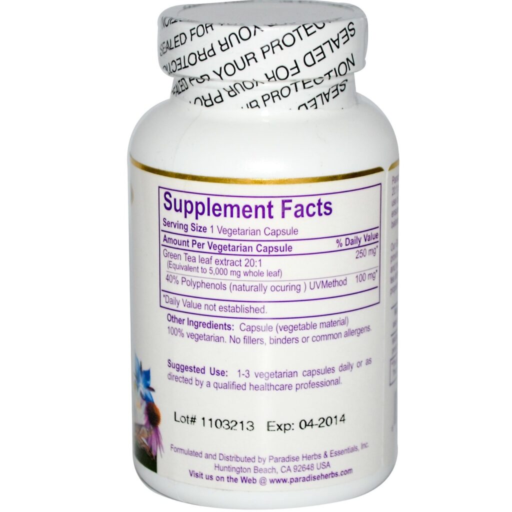 Paradise Ervas Yellow Mountain Chá Verde Extract - 120 Cápsulas Vegetarianas - Imagem 2