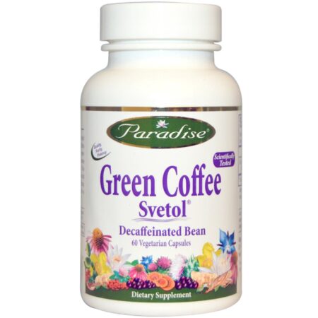 Paradise Herbs, Svetol® Extrato de Grãos de Café Verde - 60 Cápsulas Vegetarianas