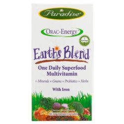 Paradise Herbs Earth's Blend Multivitamínico com Ferro - 60 Cápsulas Vegetarianas