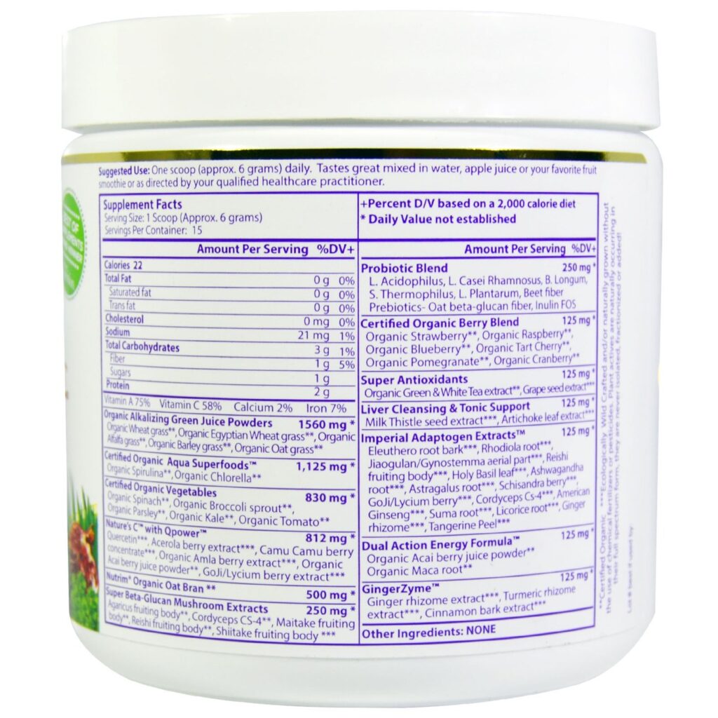 Paradise Herbs ORAC-Energy Greens Original 91g: Vitalidade e Nutrição Essencial - Imagem 2