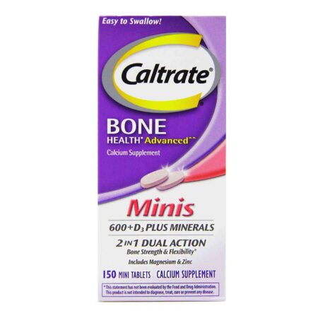 Caltrate, Minis Plus Minerais Cálcio e Vitamina D3 - 150 Mini Tabletes