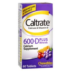 Caltrate 600-D Plus Minerais 60 Pastilhas Mastigáveis: Saúde Óssea e Mineralização