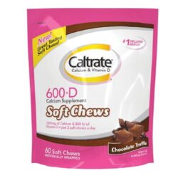 Caltrate 600+D Cálcio Vitamina D Trufa Chocolate 60 Comprimidos Mastigáveis - Saúde Óssea