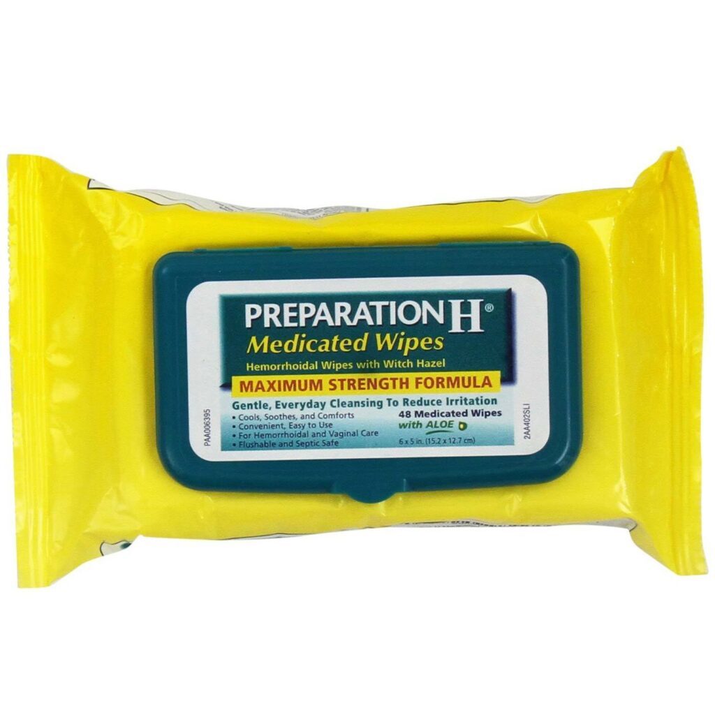 Preparation H Lenços Umedecidos Medicados: Alívio Suave para Irritações - 48 Lenços