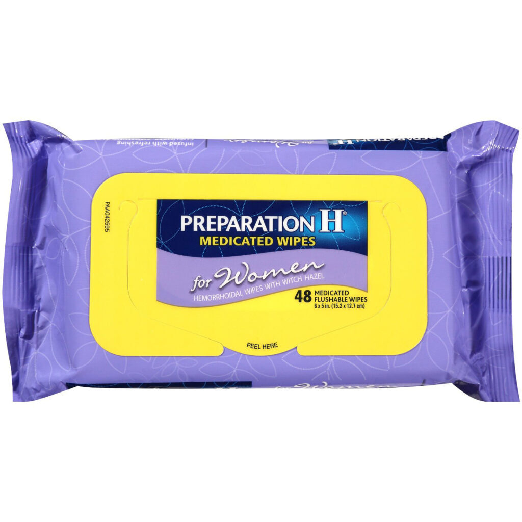 Preparation H Toalhas Umedecidas Medicamentadas para Alívio Feminino - 48 Toalhas