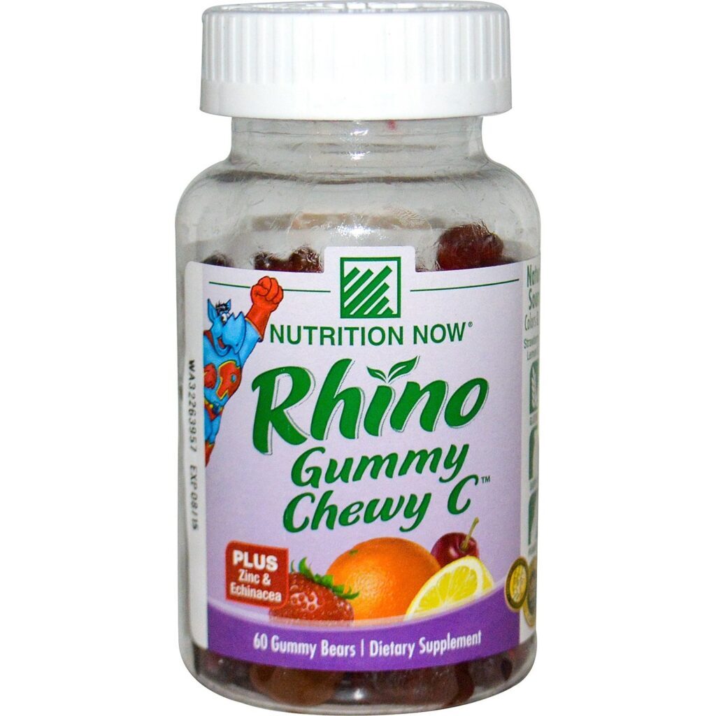 Nutrition Now Rhino Chewy C™ Vitamina C com Equinácea - 60 Ursinhos Mastigáveis