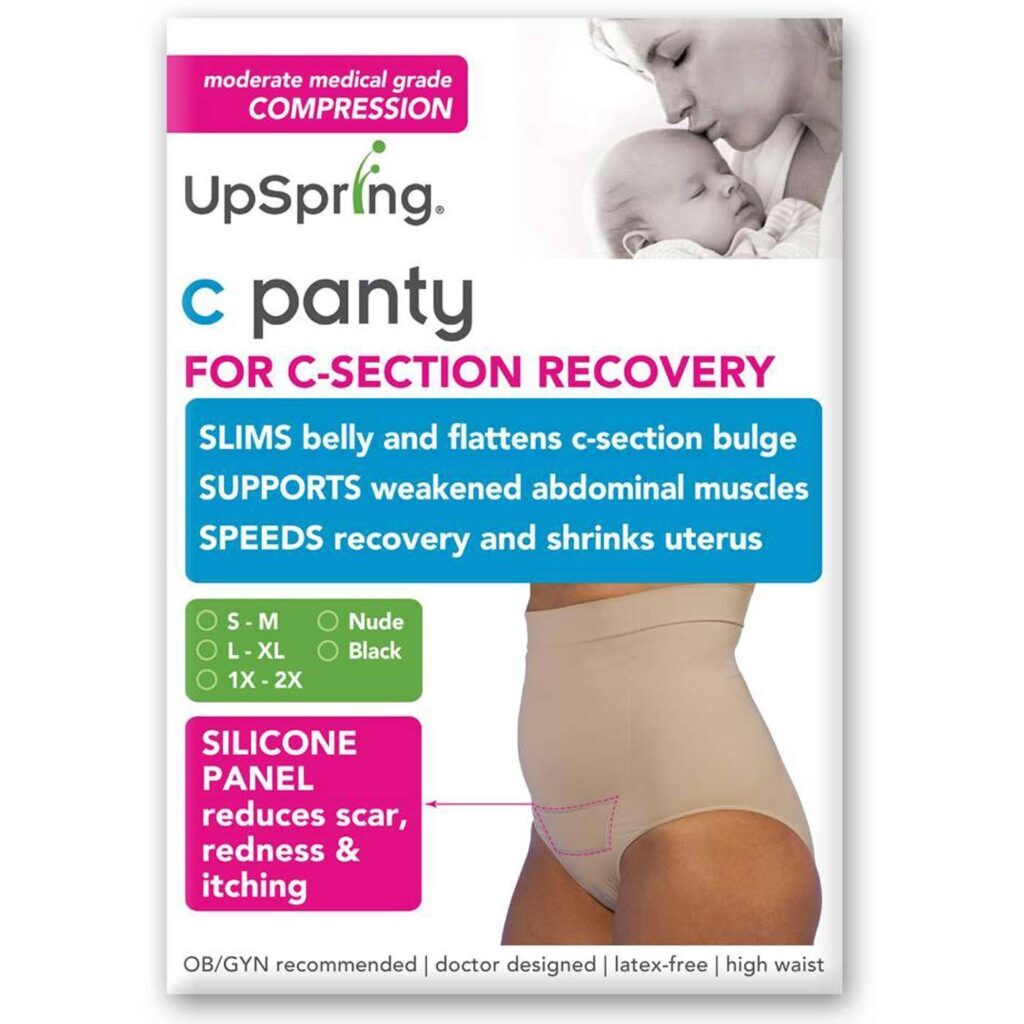 UpSpring C-Panty Pós-Parto e Pós-Cirúrgico Cintura Alta Nu - Tamanho L/XL (Equivalente a 42-48)