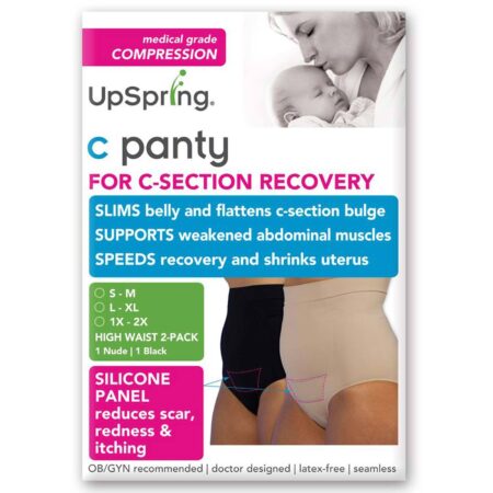 UpSpring C-Panty High Waist 2-Pack, Nu / Preto - L/XL