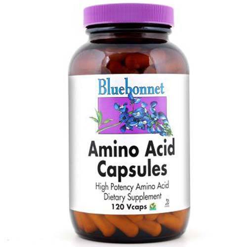 Aminoácidos Bluebonnet Nutrition 120 Cápsulas Veganas - Energia e Recuperação Muscular
