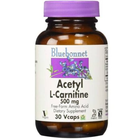 Bluebonnet Nutrition, Acetyl L-Carnitina - 500 mg - 30 Veggie Cápsulas