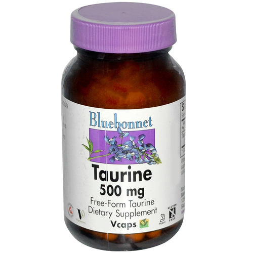 Bluebonnet Nutrition Taurina 500 mg - 50 Cápsulas Vegetais: Energia e Bem-Estar