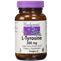 Bluebonnet Nutrition L-Tirosina 500 mg - 50 Cápsulas Vegetais | Foco e Energia