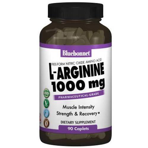 L-Arginina 1000 mg Bluebonnet Nutrition 90 Caplets: Energia e Performance para Você